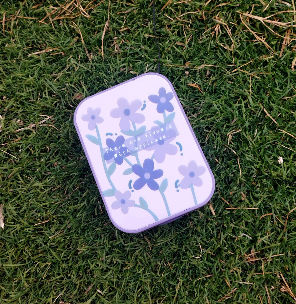 Double Lens cases Purple Floral Glossy Traveling kit