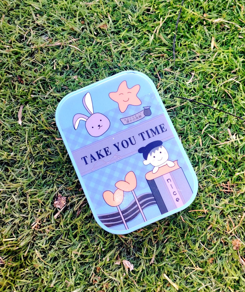 Double Lens cases Blue Cartoon Traveling kit