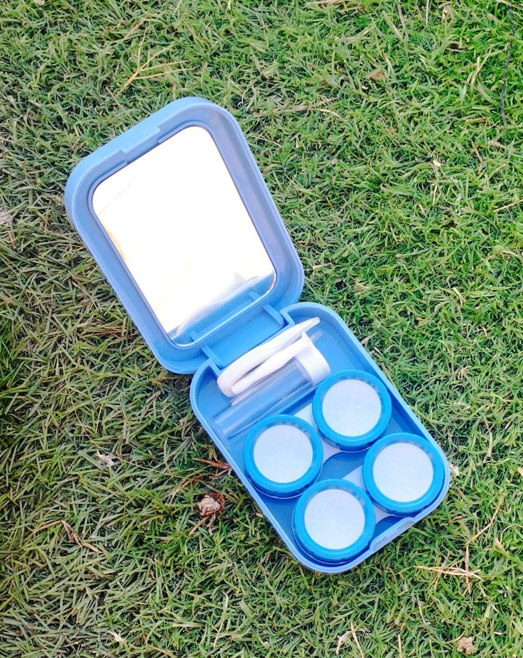 Double Lens cases Blue Cartoon Traveling kit